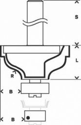 Bosch -profilinė freza A su atraminiu guoliuku, dviašmenė