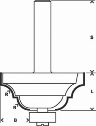 Bosch -profilinė freza D su atraminiu guoliuku, dviašmenė